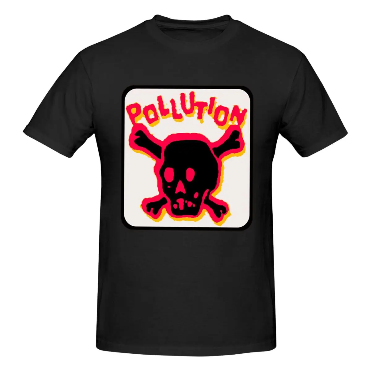 Pollution Skull Men T-Shirt Classic Plus Size T Shirts Men's Crew Neck Cotton Tees Short Summer Male