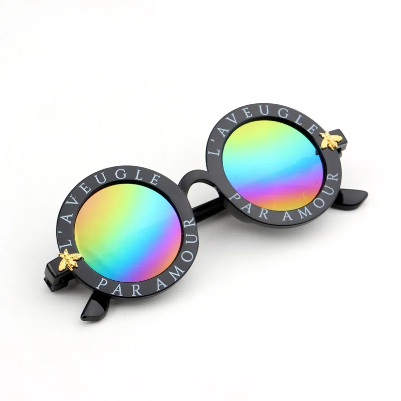 Steampunk Bee Kids Sunglasses Boys Girls Luxury Vintage Children Eyeglasses  Round Sun Glasses UV400 Baby Accessories