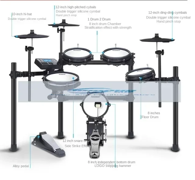 Electric Drum Kit Drum Children Beginner Home Adult Mesh Jazz Drum Professional Electronic Drum Percussion