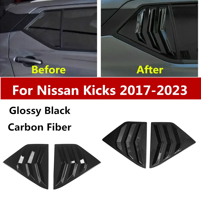 

Rear Side Vent Quarter Window Louver Cover Trim for Nissan Kicks Accessories 2017 2018 2019 2020 2021 2022 2023