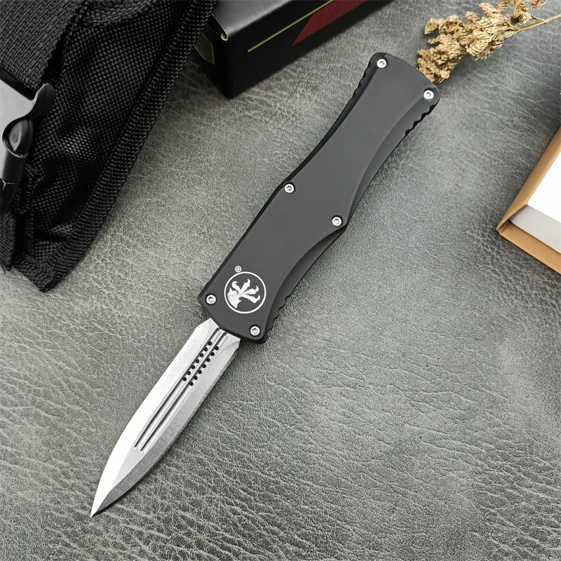 Survival rescue tool knife high hardness 440C blade camping hunting zinc alloy handle convenient folding knife with nylon cover