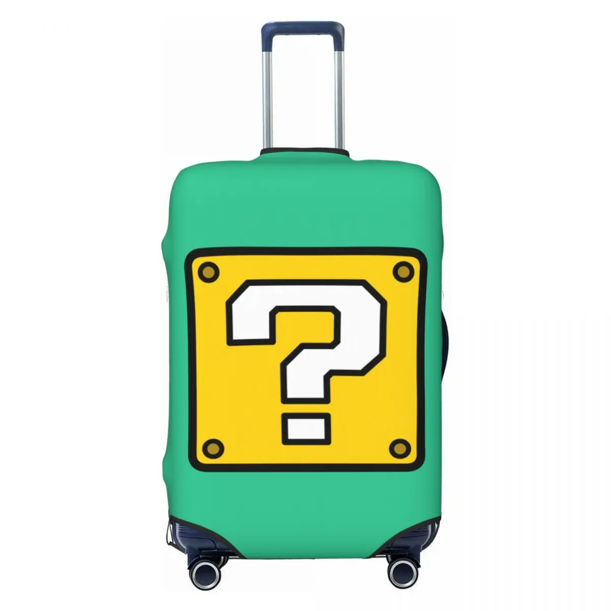 

Custom Cartoom Game Marios Question Block Luggage Cover Elastic Travel Suitcase Protective Covers Fits 18-32 Inch