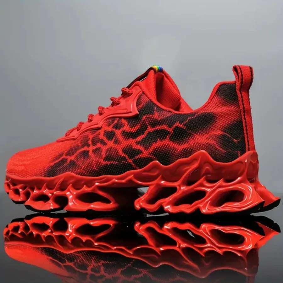 

[Breathable Lace-Up Sneakers] Men's Blade Sneakers With Shock Absorption Athletic Footwear Breathable Lace-Up Design