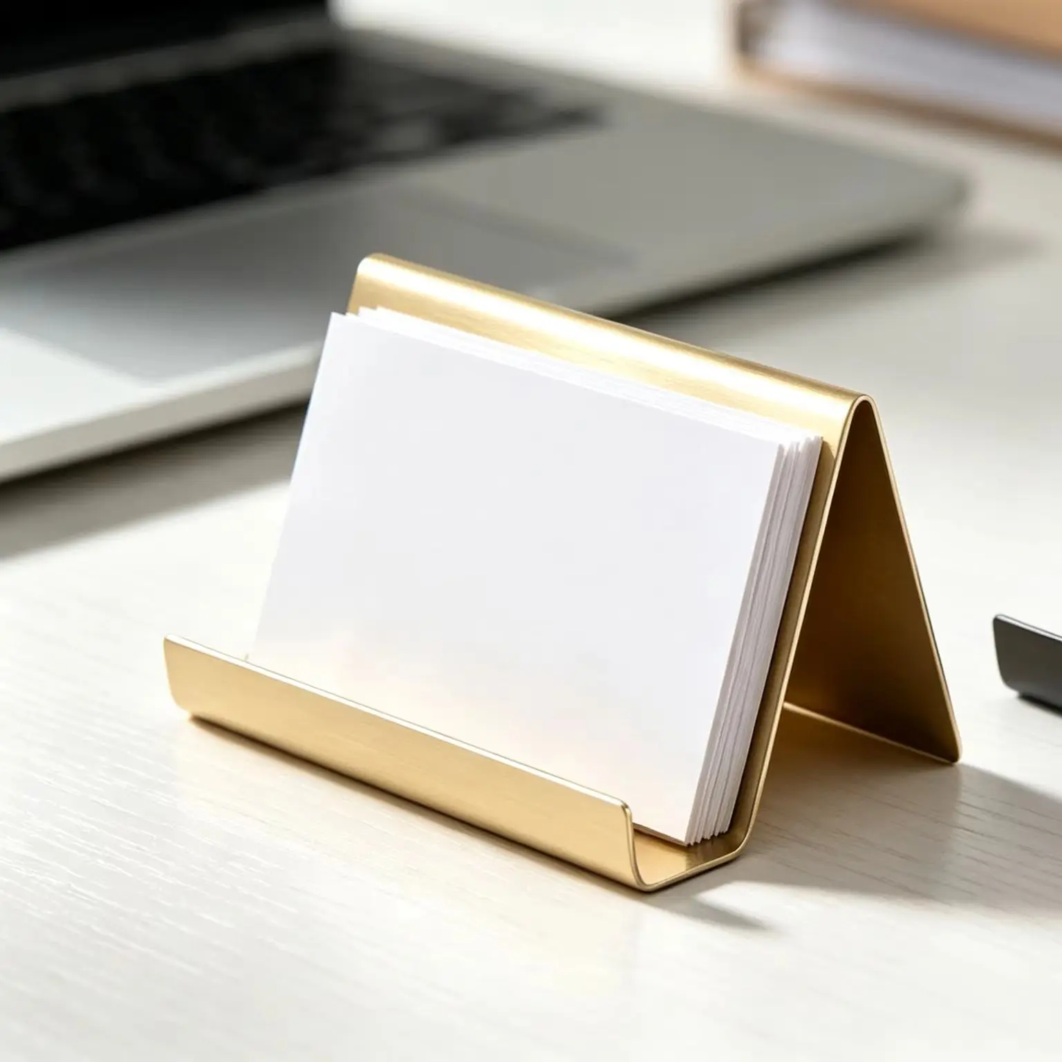 Creative Stainless Steel Business Card Holder, Multi‑Function Desktop Phone Stand for Office Home Desk Decoration