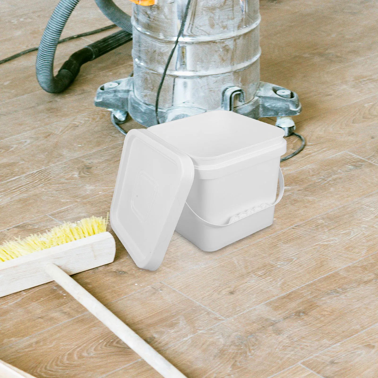 Plastic Paint Bucket 5L White Stable Material Paint Storage Bucket Pigment Container Lid Handle Easy Carry Container with Lid