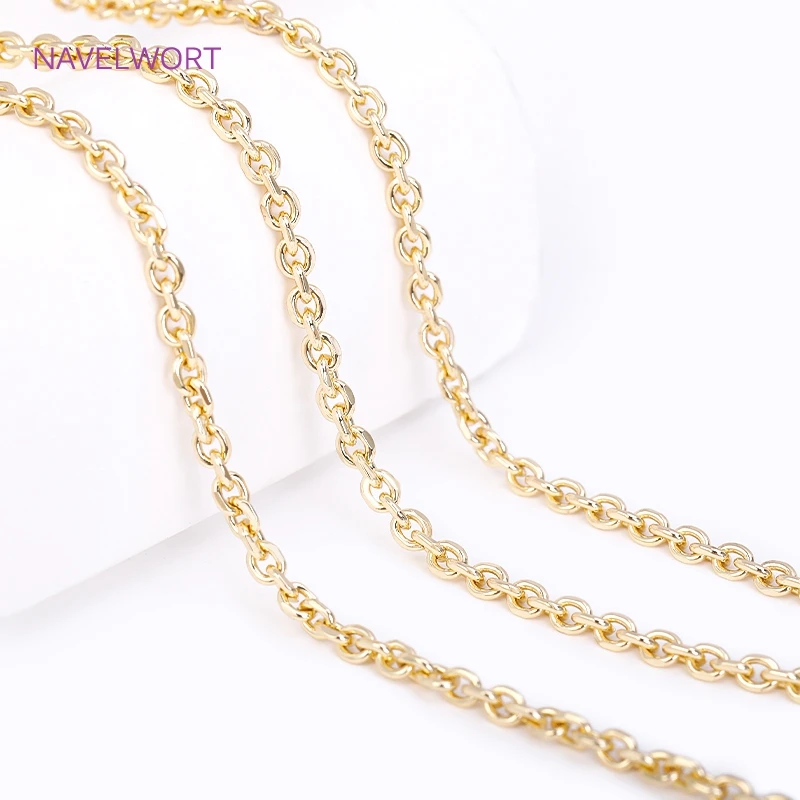 Trendy 14K Gold Plated Metal Spool Chains For Necklace Bracelet Accessories，Wholesale Bulk Cable Chains DIY Jewelry Findings