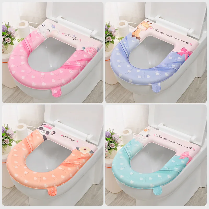 Waterproof EVA Toilet Seat Cushion Wipeable Soft Warm Pad with Lifter Handle for Potty Training Elderly Adults Kids - view 3