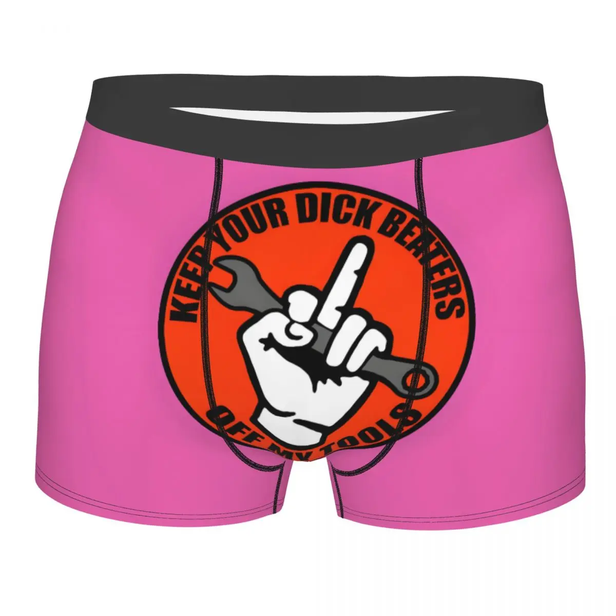 Custom Male Funny Keep Your Dick Beaters Off My Tools Art Print Underwear Boxer Briefs Soft Shorts Panties Underpants