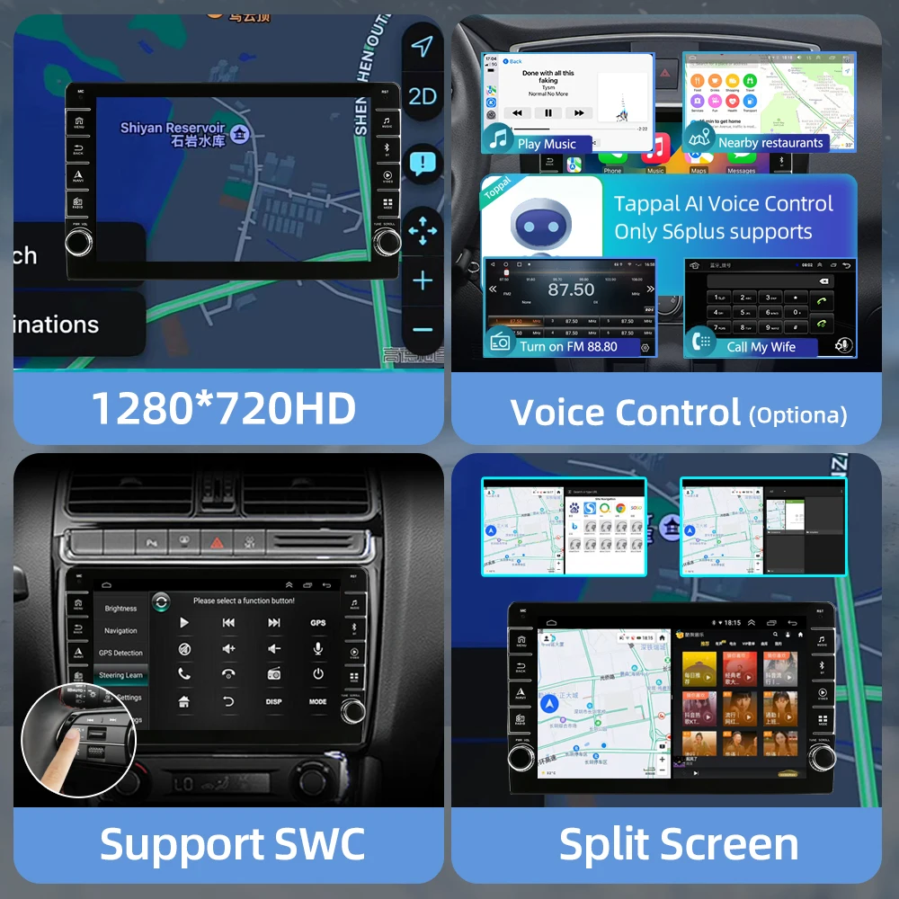 Autoradio Android 13 pour Renault Logan 2 2012-2019, GPS, Carplay, Stéréo, DVD, Unité Principale, Lecteur de Limitation, 2 Din