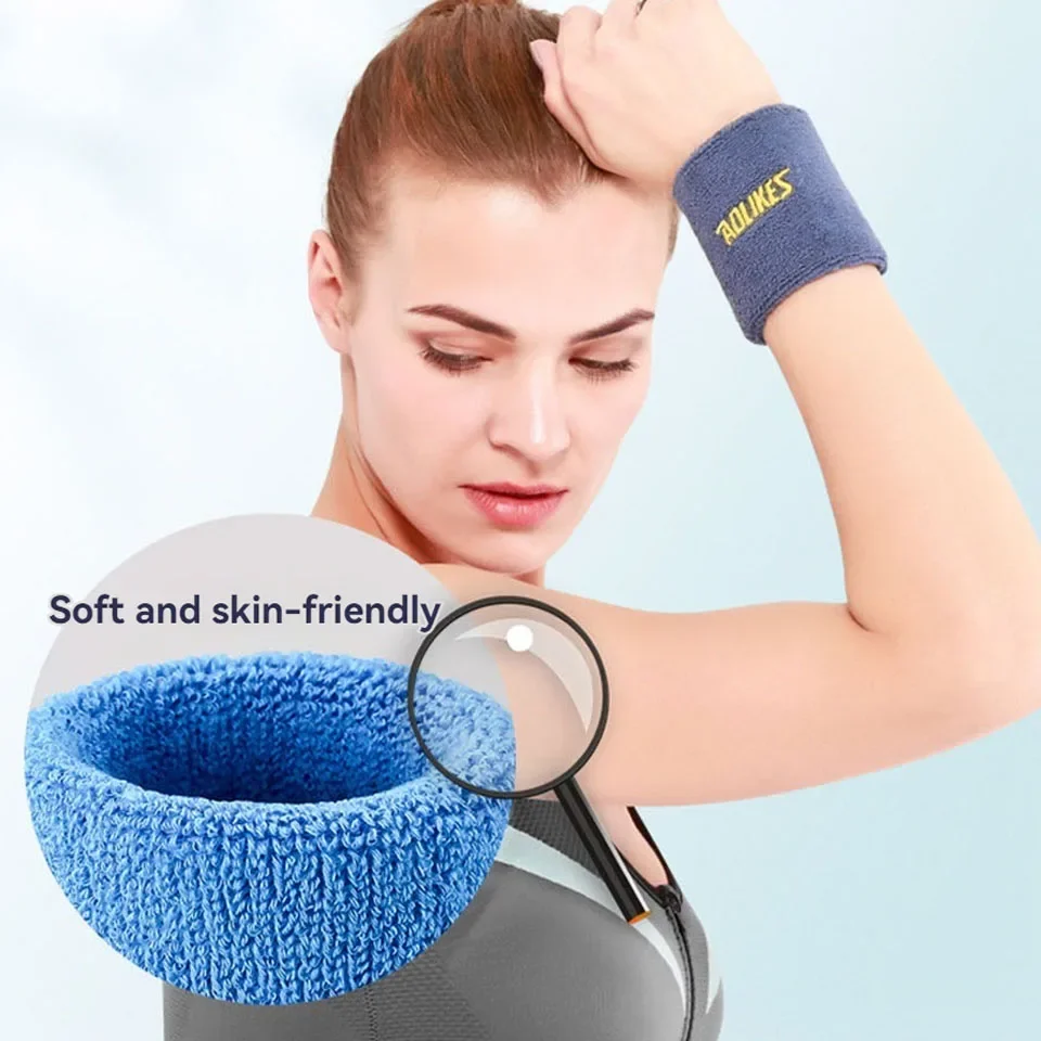 

8cm Sweat Absorbent Towel Cotton Wrist Wraps Running Breathable Sports Wrist Wraps Gym Fitness Gear Support Power Weightlifting
