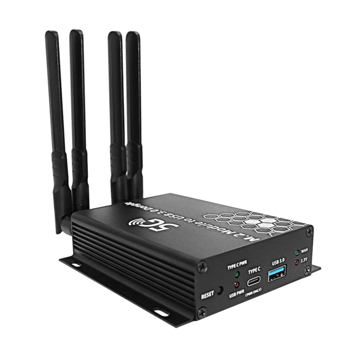 M.2 NGFF 4G/5G modülü için USB 3.0 adaptörü M2 Wifi kart dönüştürücü anten soğutucu Fan SIM kart yuvası ile yükseltici kurulu