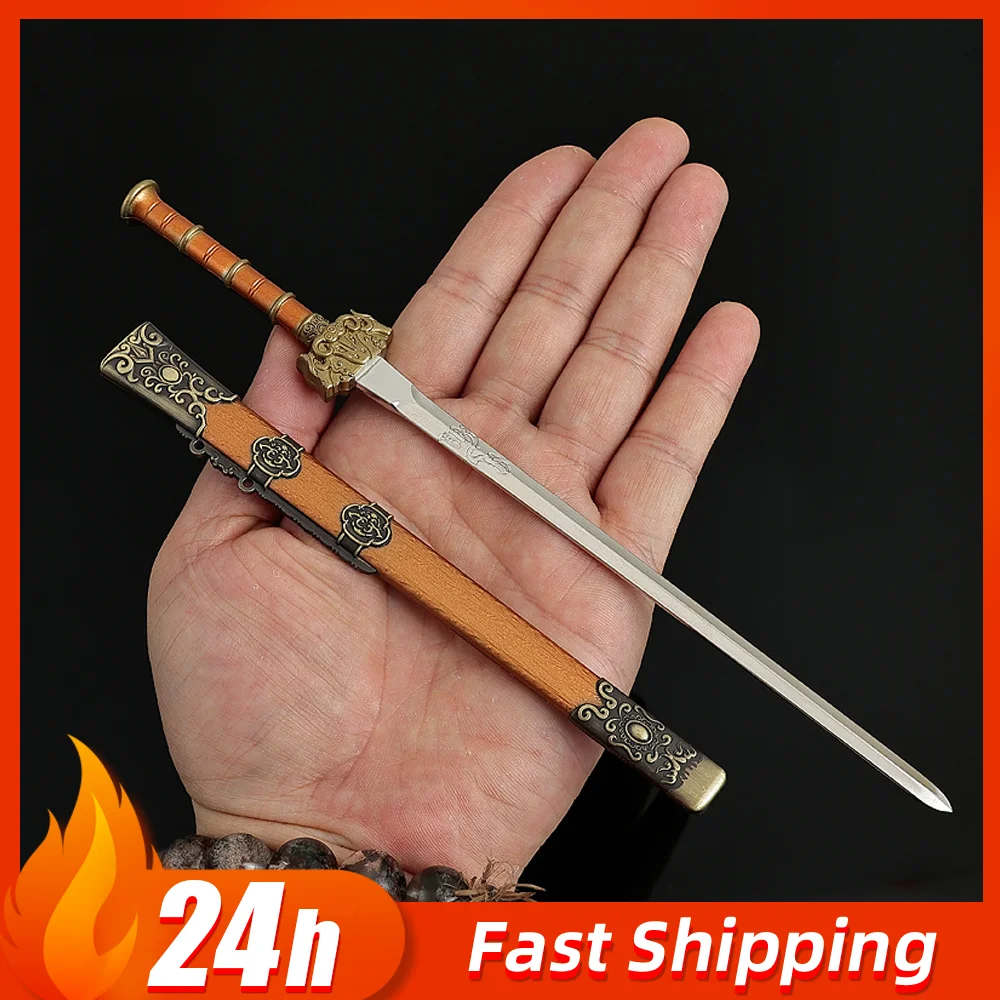 22cm Ancient Chinese Weapons Drunken Swordsman Melee Knife Game Peripheral Metal Weapon Model Samurai Sword Katana Gifts Toys