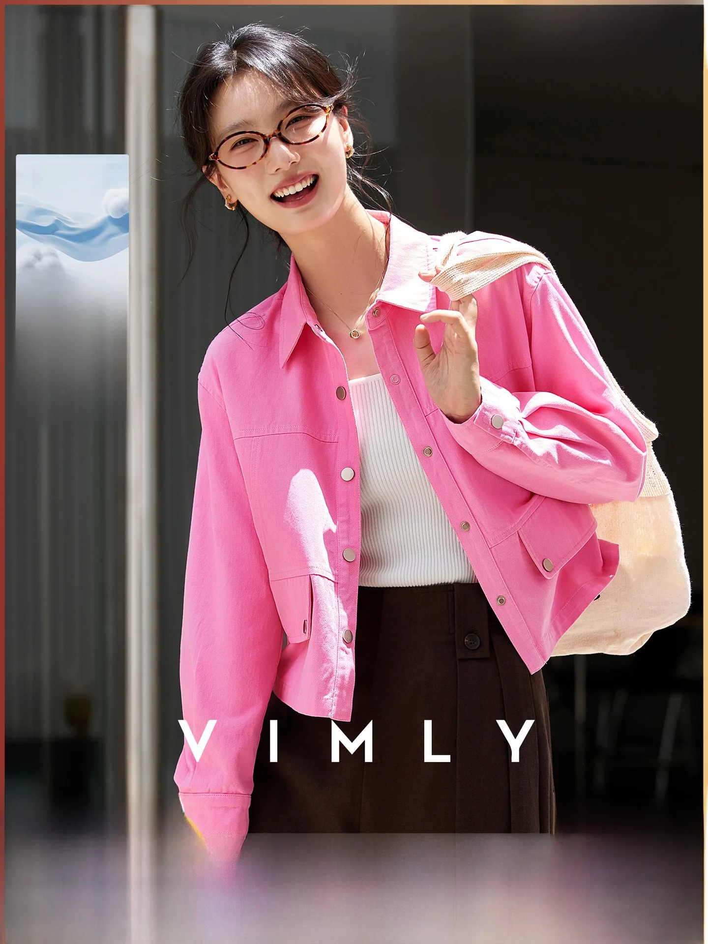 

Женский кардиган из чистого хлопка с отложным воротником, весна 2026, приталенный, с открытыми плечами, укороченный топ