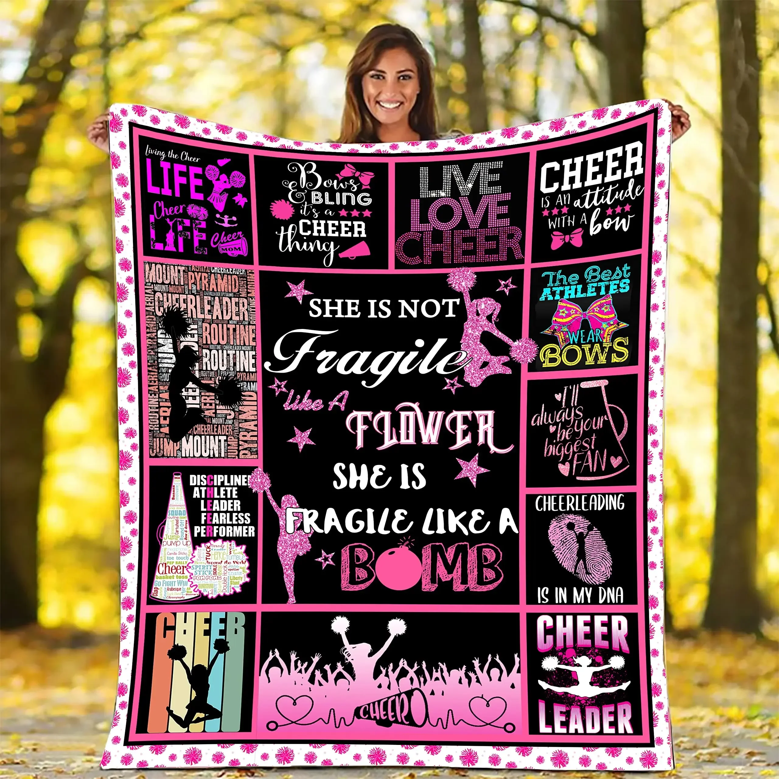 Cheerleaders Gifts Blanket Cheerleading Gifts for Girls Teens Cheer Team Gifts for Birthday Christmas Soft Throw Blanket Custom