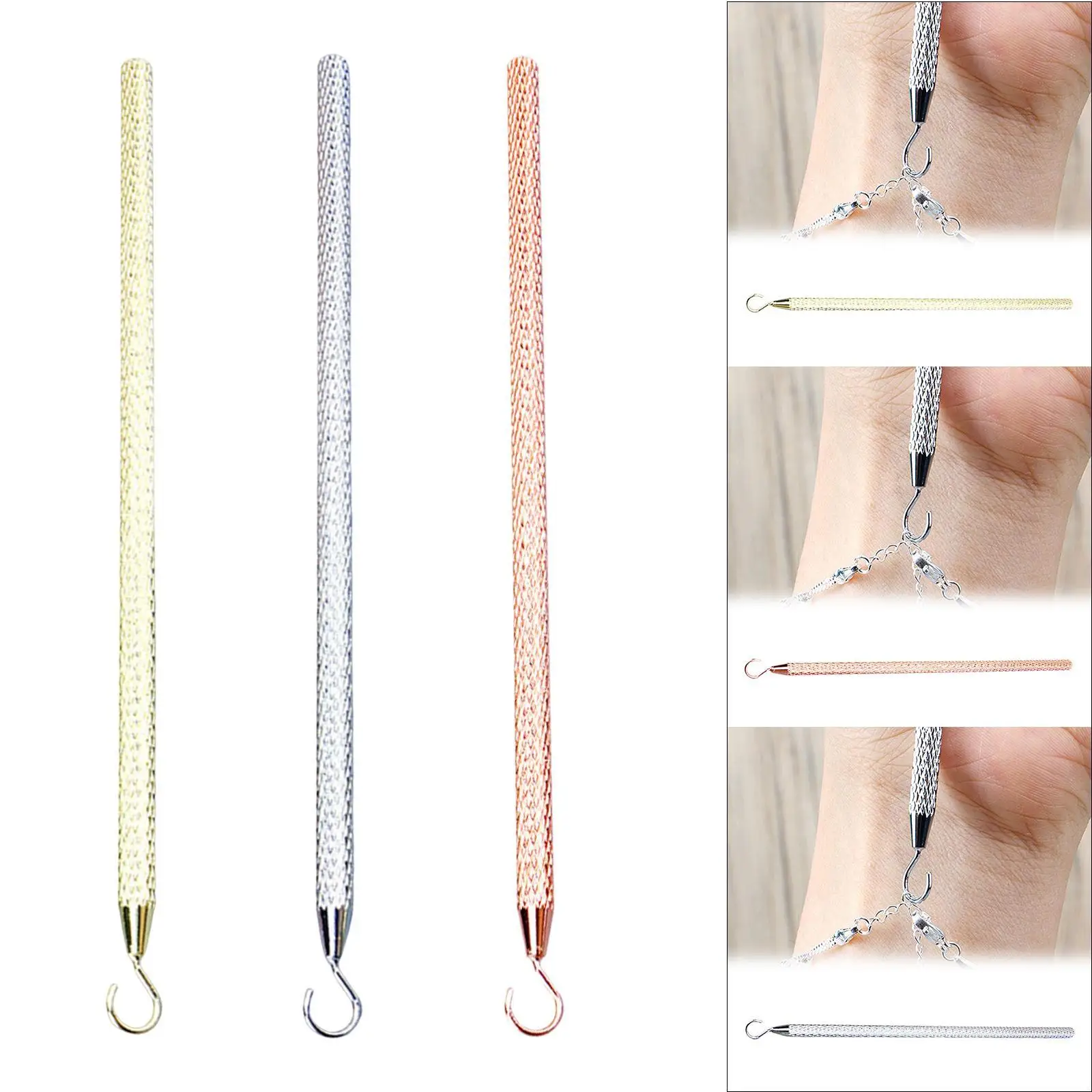 Jewelry Clasp Helper Bracelet Wearing Aid Compact Stylish Stainless Steel Hook Assistant Quick Fastening Tool for Travel