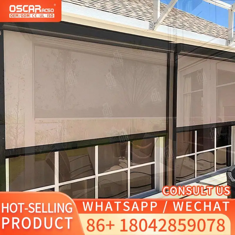 

Modern Windproof Waterproof Cordless Roller Blinds for Indoor Outdoor Use Courtyard Patio Balcony Screens Rolling Blind