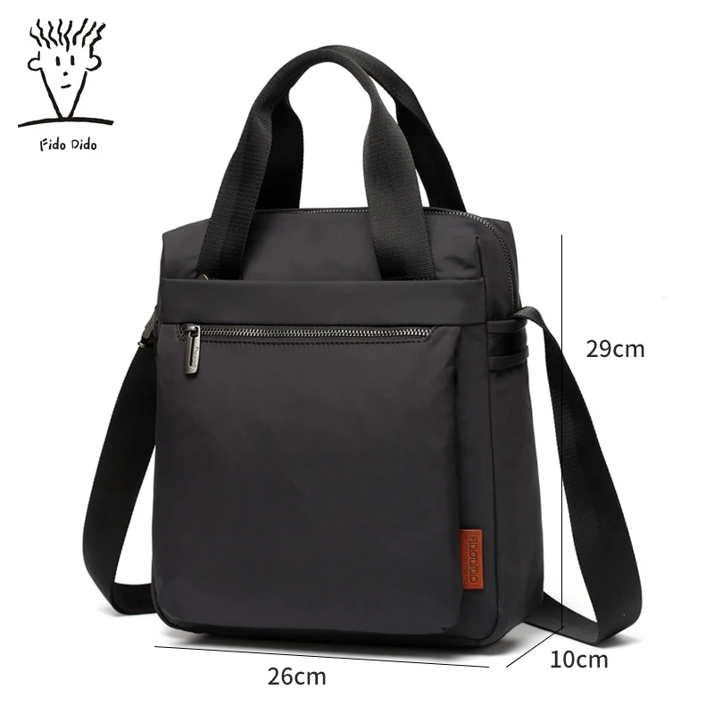 

Сумка FIDO DIDO, мужская сумка на плечо, 1000 складок, без морщин, 200, тест на устойчивость к царапинам, водонепроницаемая, деловая, аутентичная 1611-3