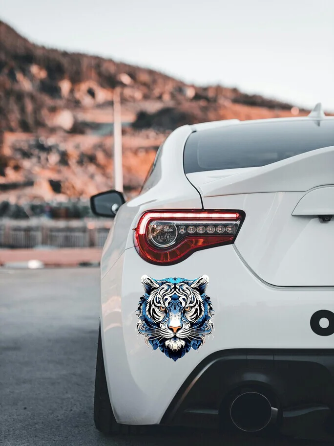 Tiger Head Vinyl Car Stickers, Cool Animal Stickers, DIY Exterior Decoration for Car, Motorcycle, Electric Car Helmets