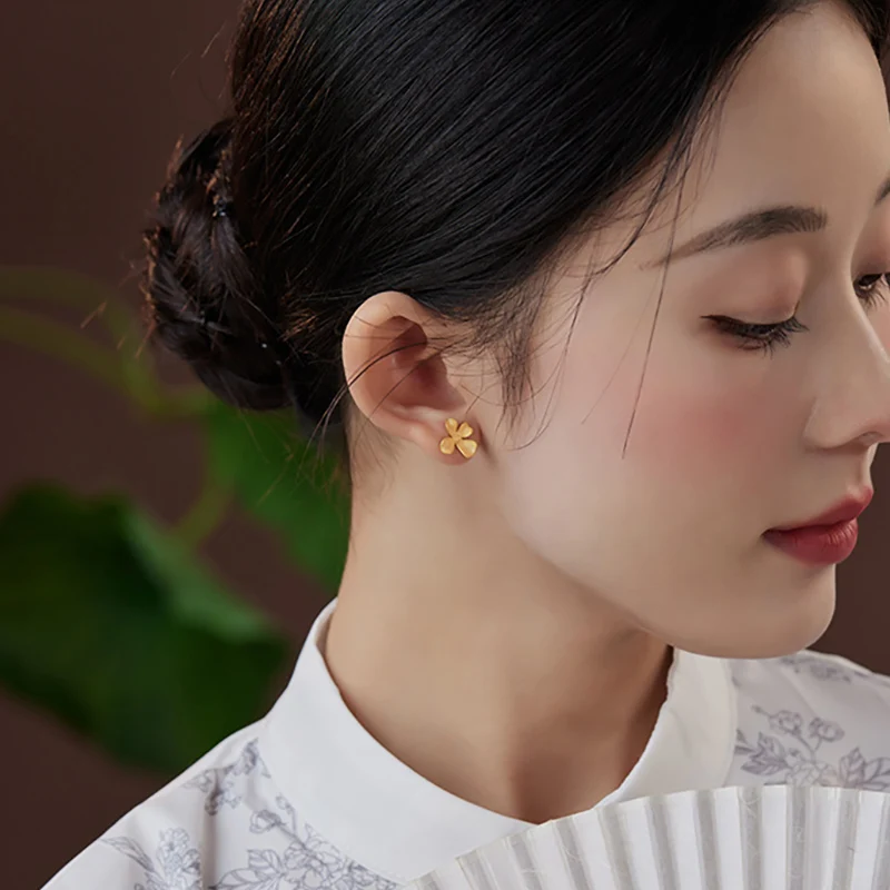 أقراط مرصعة هندسية من Foxanry للنساء والفتيات ، أزياء عرقية بسيطة ، أنيقة ، تمنع الحساسية ، هدايا مجوهرات عيد الميلاد #4