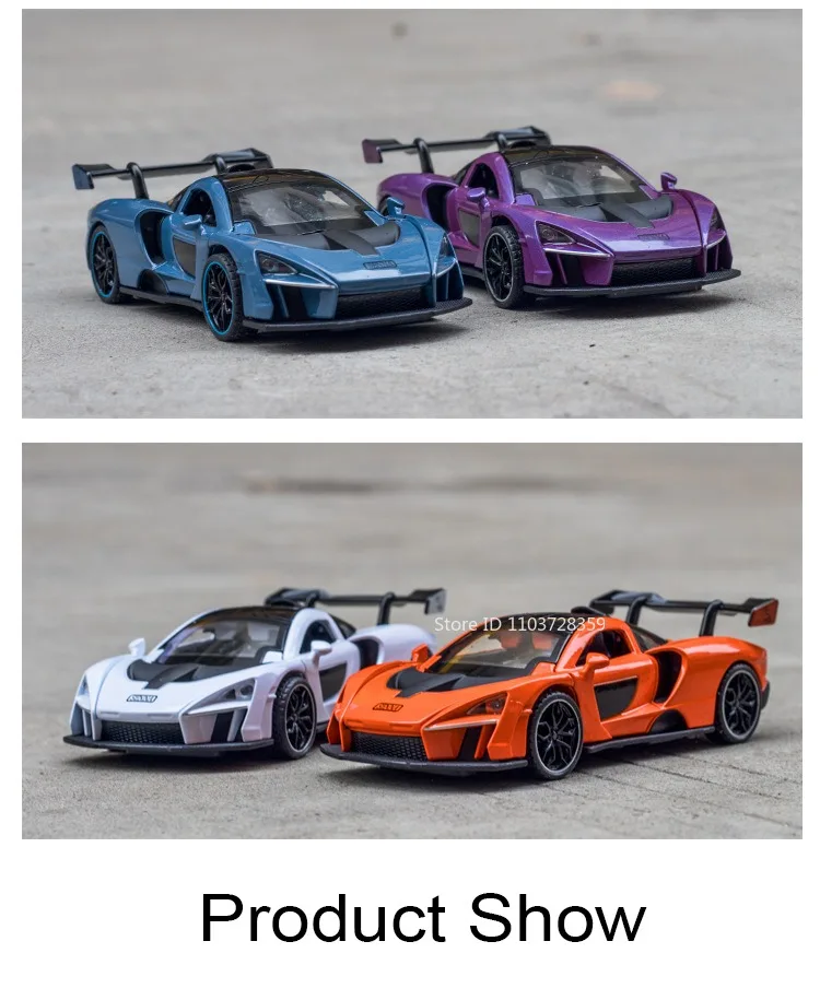 1:32 720S Senna Modell Spielzeug Sportwagen Legierung Druckguss Sound Licht Exquisite Innen Zurückziehen Supercar Modelle für Kinder präsentiert – Detail 20