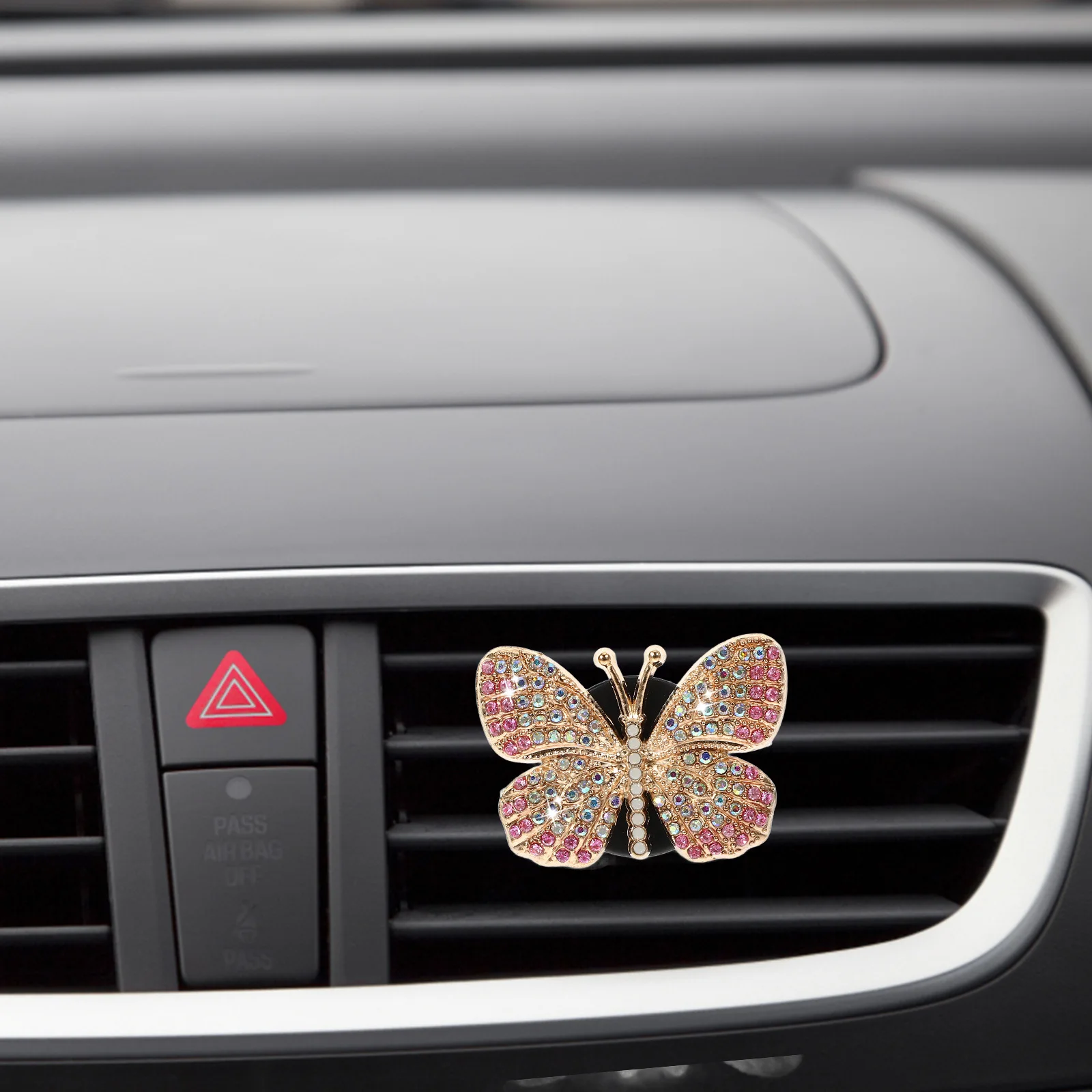 

Car Air Freshener Clip Butterfly Rhinestone Auto Vent Clips Aroma Diffuser For Women Car Perfume Holder Interior Accessory