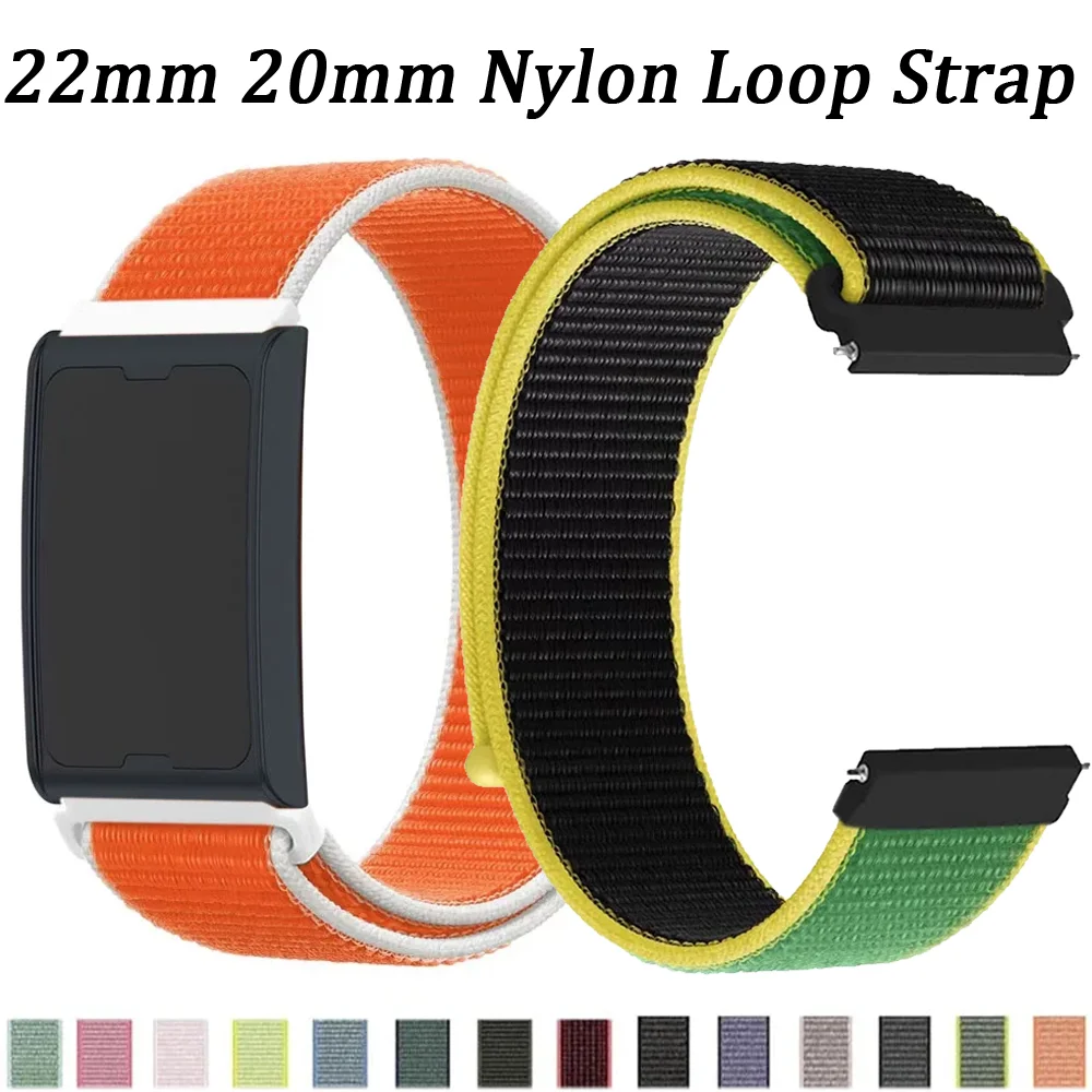 22 مللي متر 20 مللي متر النايلون حلقة حزام ل Amazfit Helio/Bip 6/أكتيف 2/التوازن 2 العلم نمط سوار ل Amazfit GTR 4/GTS 4 معصمه الصغيرة