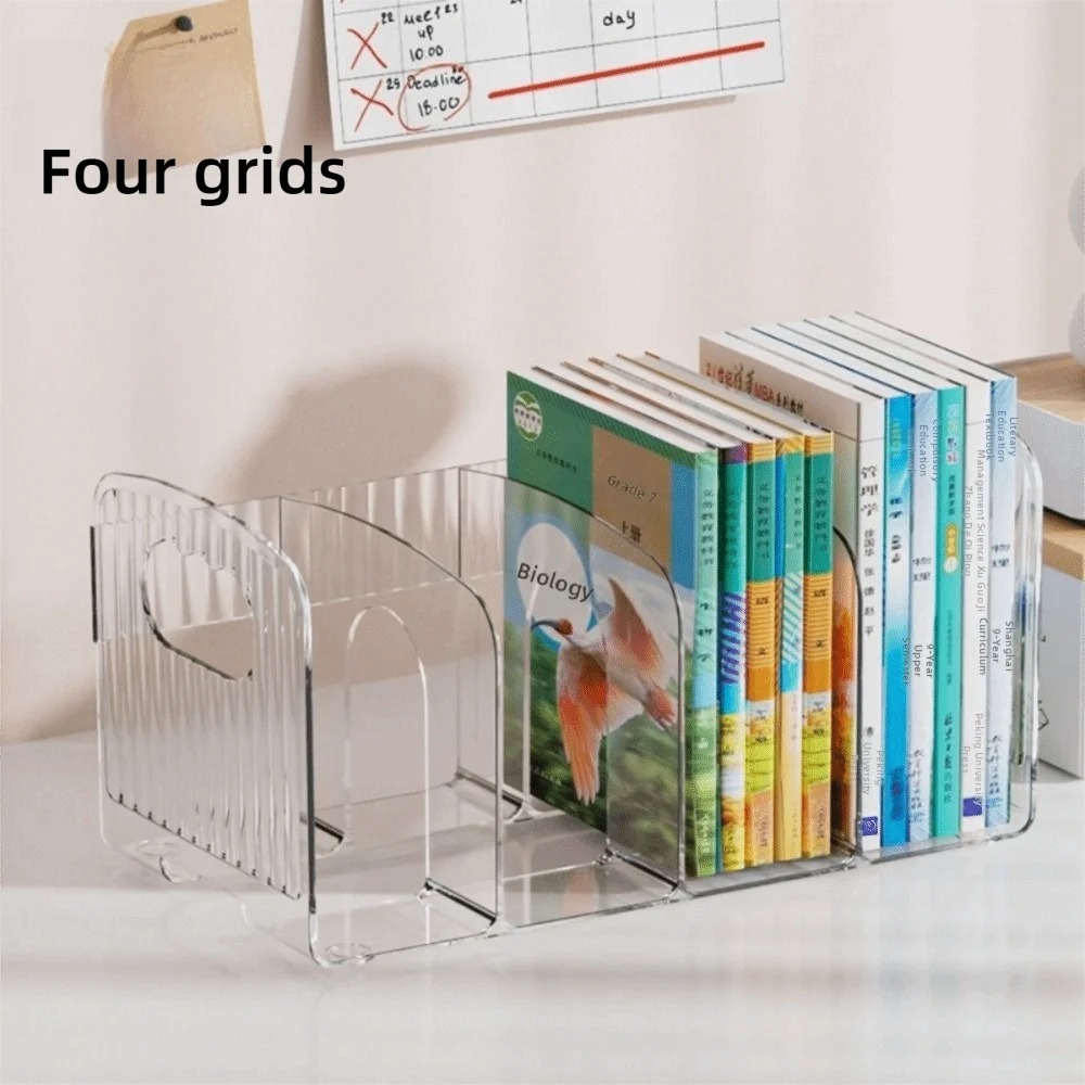 

Новая акриловая подставка для книг, прозрачные подставки для книг с несколькими отделениями, утолщенный многофункциональный настольный органайзер для сортировки, школьные принадлежности