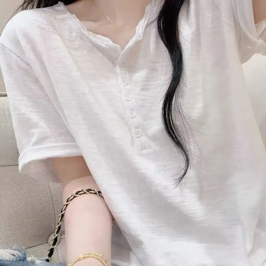 

Short Sleeve Shirts Womens Chiffon Patchwork Pintuck Loose Blouse Art Center French Feminine Modern Student Youthful Art Look
