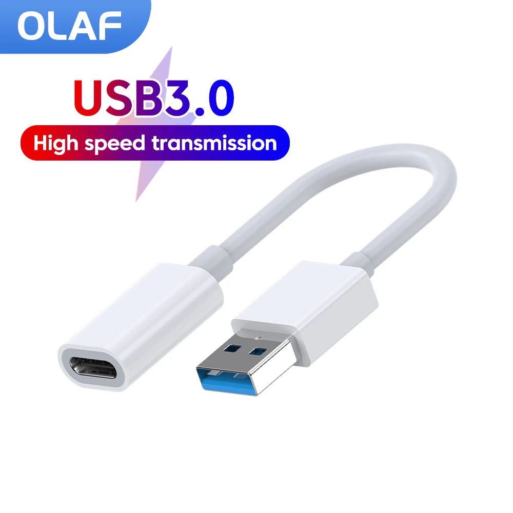 Olaf OTG Type C Cable Adapter USB3.0 to Type C Adapter Connector For iPhone 16 15 Xiaomi Samsung Huawei OTG Data Cable Converter