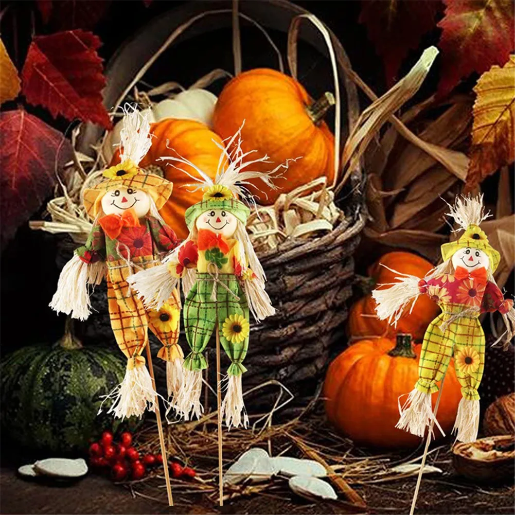 1/3Pcs Mall Full Scarecrow Decor 40/60cm Scarecrow For Garden Home Yard Porch Thanksgiving Halloween Decoration