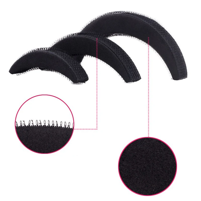 3Pcs Podkładki do włosów Zwiększanie objętości włosów Puff Hair Bun Maker Donut Magic Foam Sponge Bump Up Insert Stylizacja włosów Codzienne akcesoria — zdjęcie 6