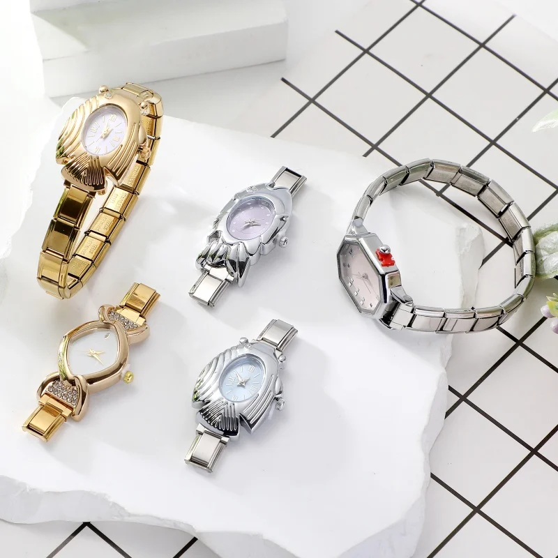 Fashion Fish Irregular Watch Head 9mm Width Italian Charm Stainless Watch Bracelet Men Women's DIY Making Jewelry Gift Wholesale