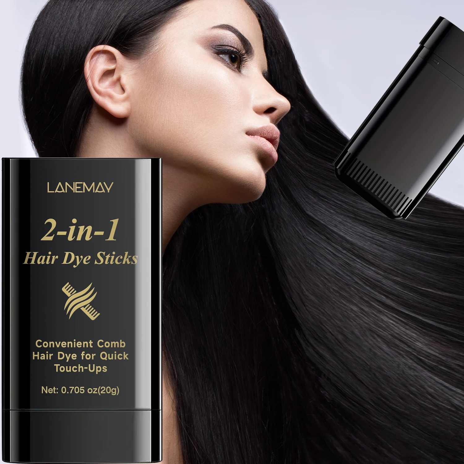 5 قطعة 2in1 عصا صبغ الشعر مع مشط أسود بني طويل الأمد تلوين الشعر المؤقت مغطاة الشعر الأبيض شعري القلم قابل للغسل #5