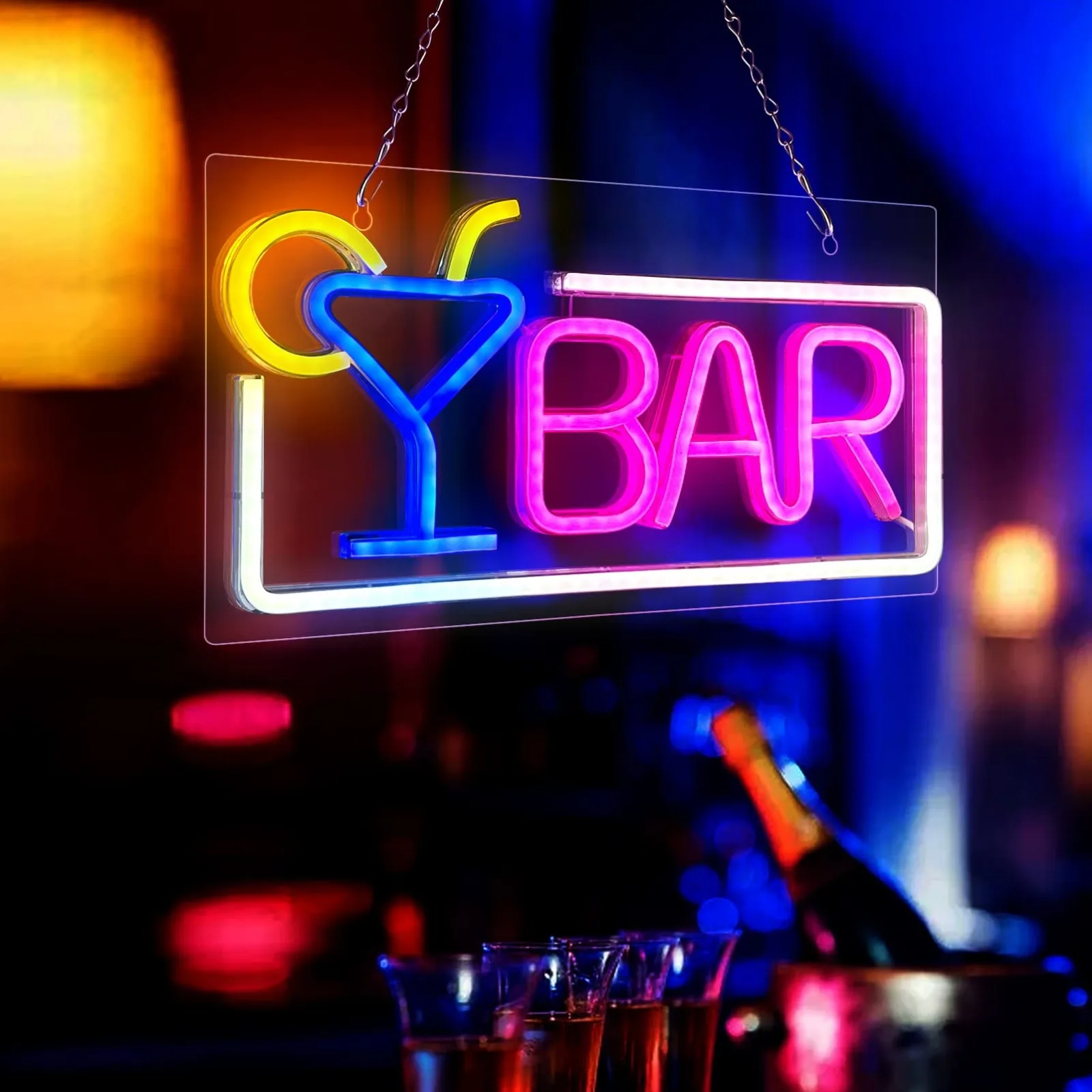 Imagem -05 - Premium Acrílico Bar Neon Signs Wall Decor Alimentado por Usb Luzes para Home Bar Bistrô Festa Clube Porta