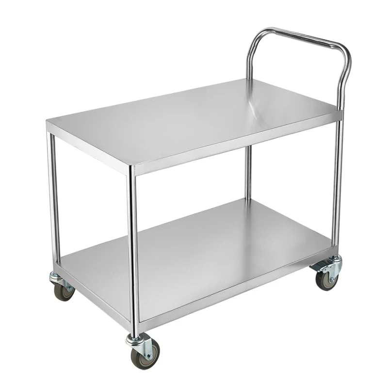Double Stainless Steel Instrument Turnaround Cart Laboratory medical apparatus Mobile trolley Tool trolley