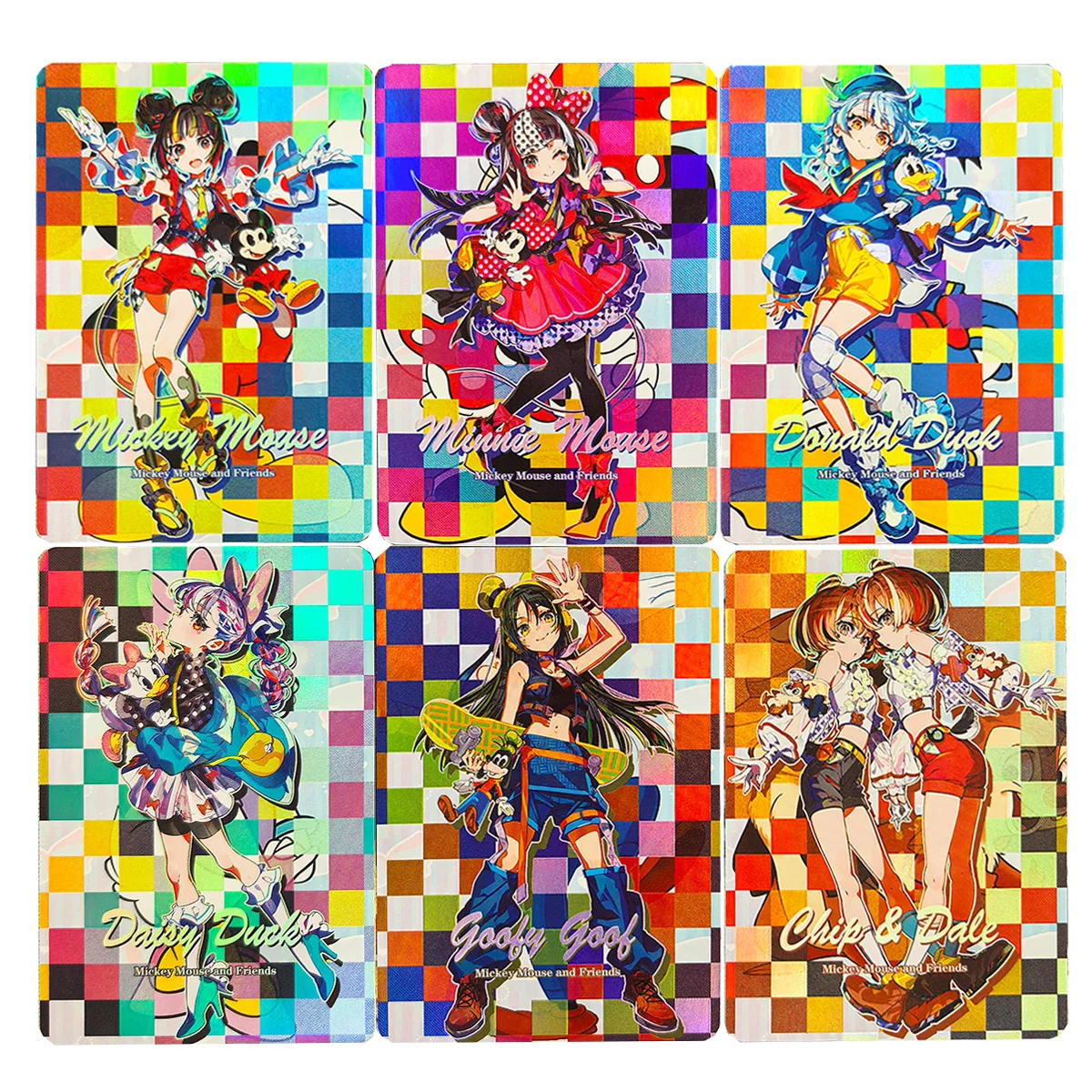 6 قطعة/المجموعة Diy بها بنفسك قصة آلهة ذاتية الصنع Mickeyed لطيف جمع بطاقة الانكسار اللون فلاش الساخن ختم أنيمي بطاقة هدية لعبة