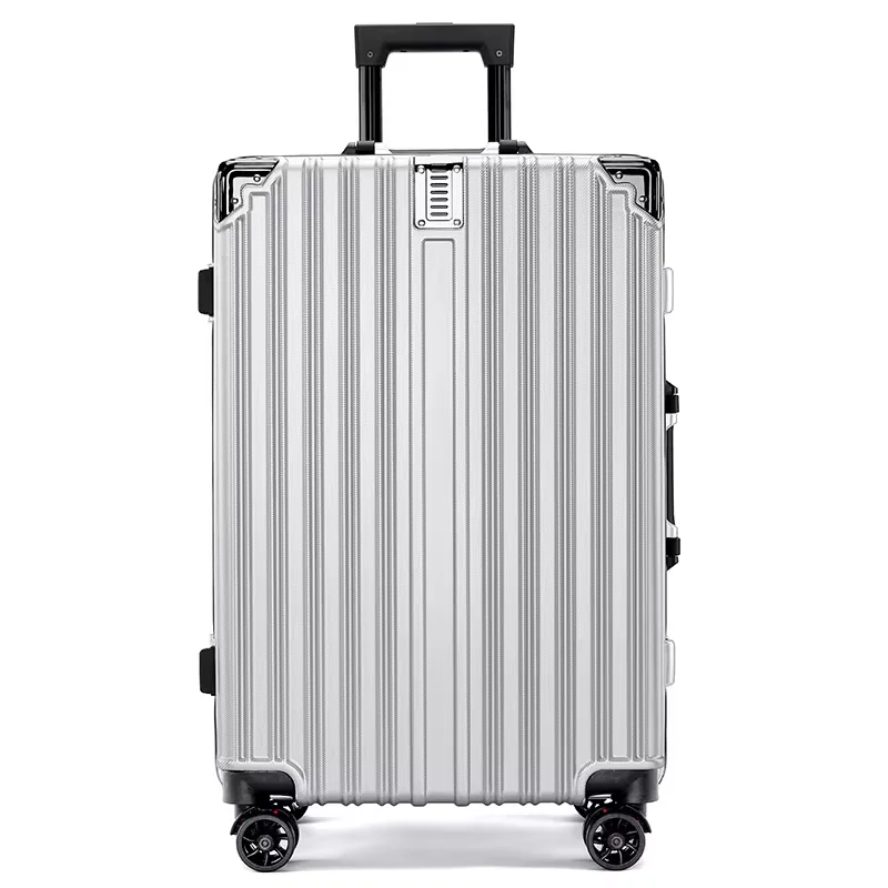 New Suitcase Aluminum Frame Rolling Luggage Durable USB Charging Men and Women Travel Bags Boarding Trolley Case Zipper Trunk