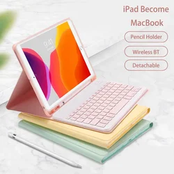 Colorful Wireless Bluetooth Keyboard Magnetic Leather Case For iPad 9th/8th/7th Generation For iPad 10.2 inch With Keyboard Case