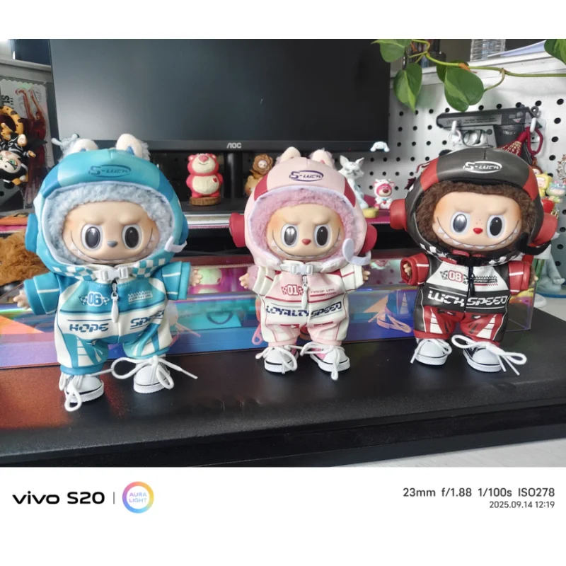 【In Stock】17cm Labubu | Six-Color Racing Suit | Frontal High-Energy Series 3 & Charm Compatible | Doll Clothes Set Blind Box