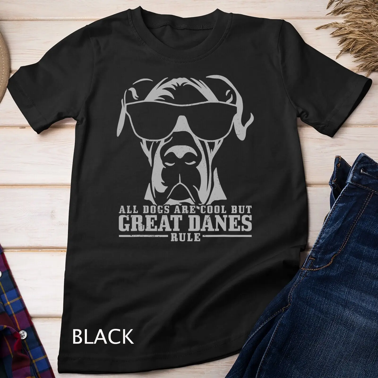 Great Dane All Dogs Are Cool Great Danes Rule Funny T-Shirt Unisex T-shirt