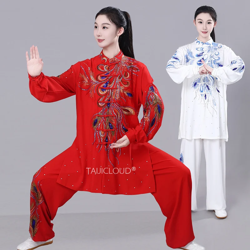 2025 Autumn Premium Tai Chi Suit - Embroidered Long Coat for Competition & Performance, Unisex Kung Fu Uniform