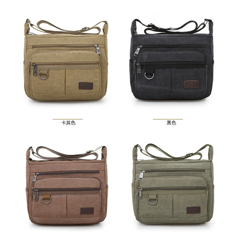 Canvas Men's Shoulder Bags Casual Large-Capacity Travel Tote Men's Crossbody Bag Messenger Bags Fashion High Quality Handbag