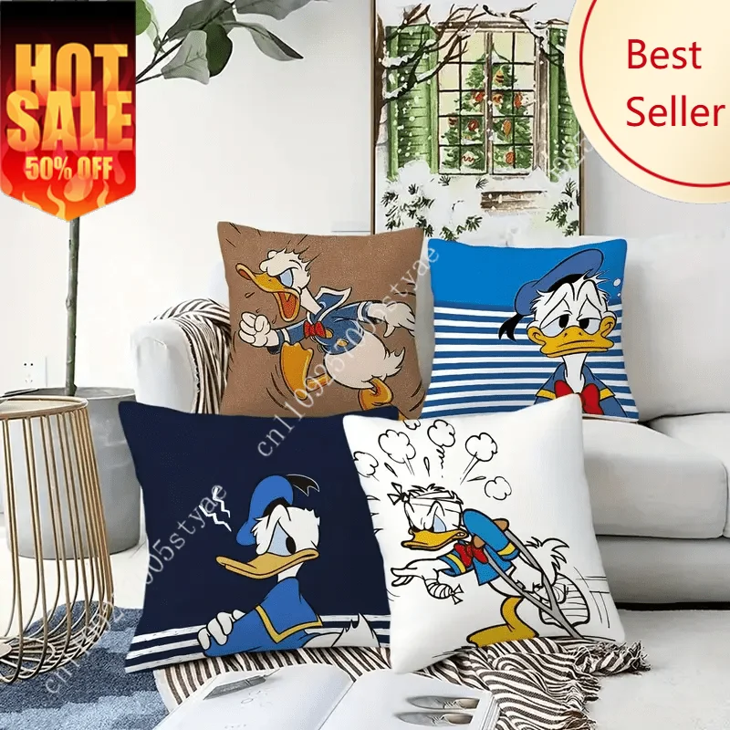 

Donald Duck Pillowcase Disney Cartoon Pillow case Soft Sofa Bed Decoration Child Holiday Party Boy Girl Gift Custom Pillow Cover