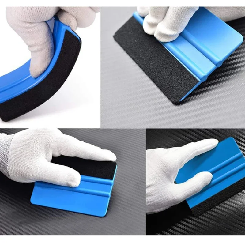 Car Vinyl Wrap Film Squeegee Scraper Foil Wrapping Suede Felt Scraper Auto Car Styling Sticker Window Tint Tools Cleaning Blue