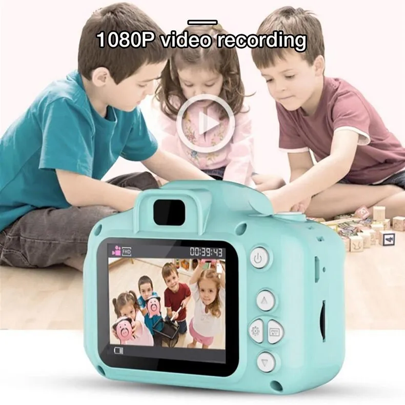 Câmera Digital Infantil 1080P para Fotos e Vídeos, Brinquedo Educacional Recarregável, Presente para Meninos e Meninas