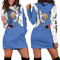 Disney kubuś puchatek puchaty sukienka z kapturem sweter moda Disney sukienka bluza bluza 3d z nadrukiem Allover dla kobiet