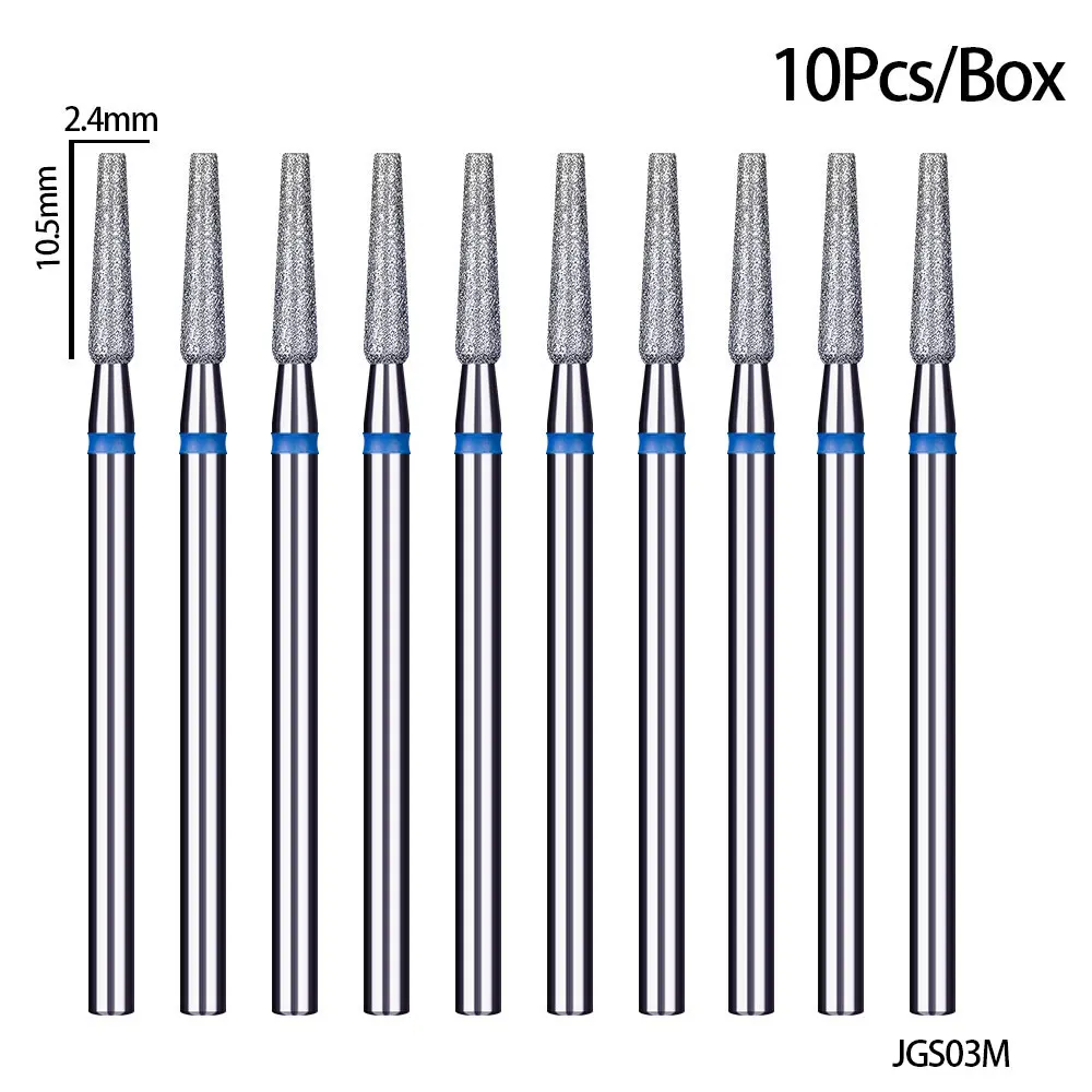 10Pcs/Box High Quality Diamond Nail Drill Bits For Nail Dead Skin Callus Manicure Cuticle Clean Tool Accesories