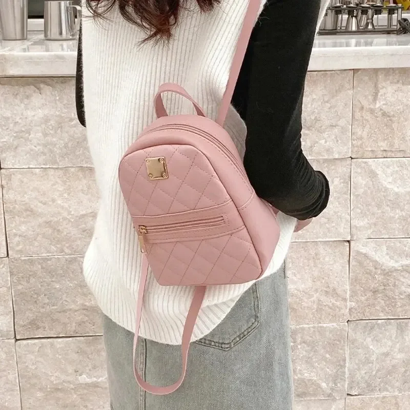 Fashion Backpack Women Designer Pu Leather Small Girl Bag Leisure Shoulder Mini School Travel
