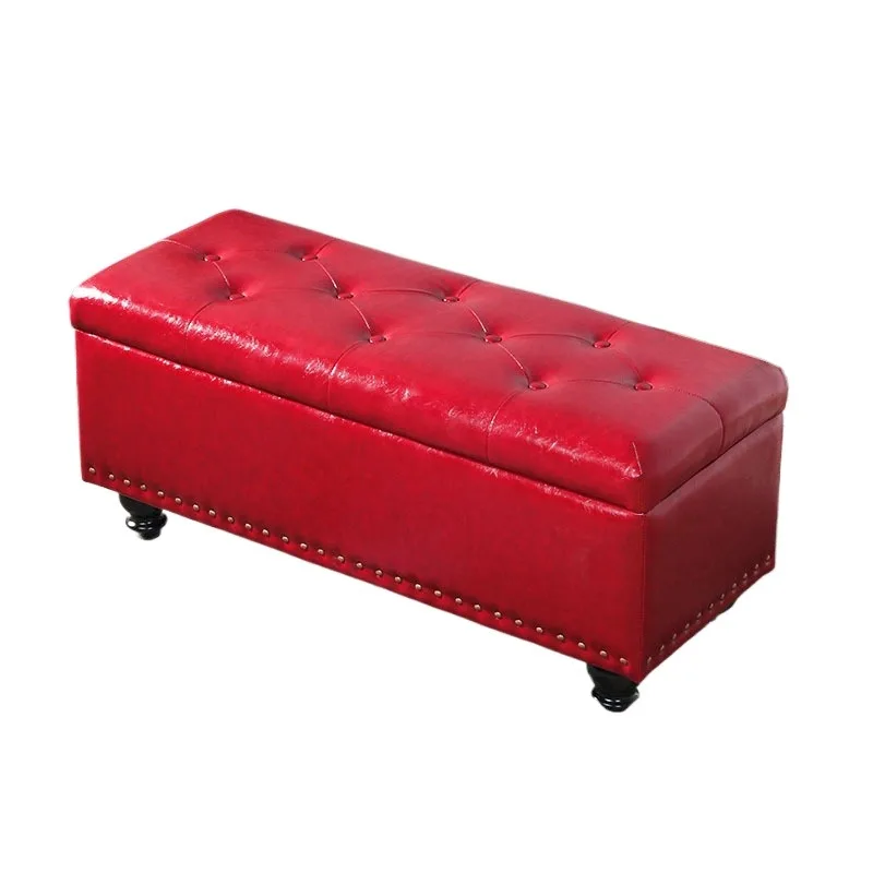 Clothing store, multi-purpose shoe stool, oil wax leather fabric shoe stool