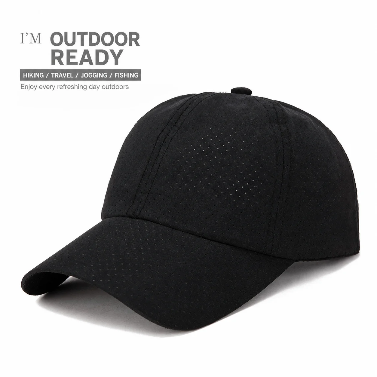 Baseballmütze, verstellbar, für Herren, Outdoor-Mütze, UV-Mütze, perforierter Sonnenhut für den täglichen Gebrauch, Outdoor-Sport, Angeln – Detail 12
